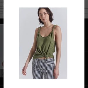 CURRENT ELLIOTT Twisted Tank in Loden Green,S,M!NW